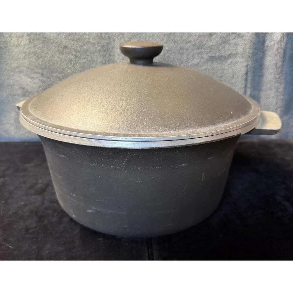 Vintage Regal Cast Aluminum Dutch Oven Pot with Lid Silver Grey Round Stockpot